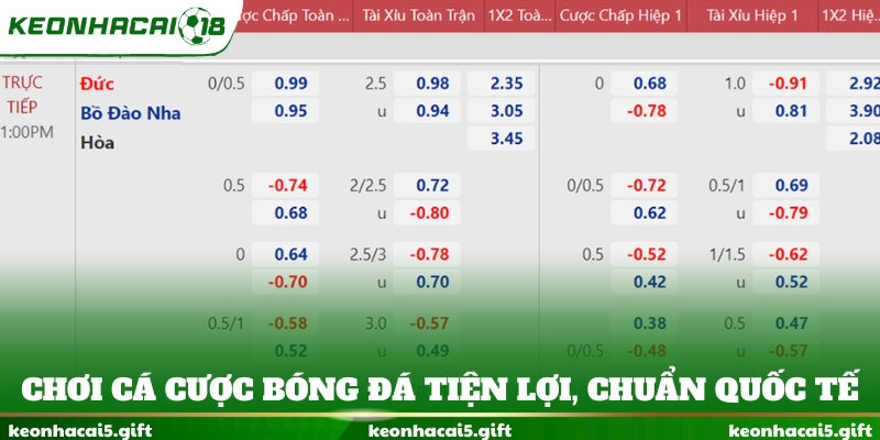 Chơi cá cược bóng đá tiện lợi, chuẩn quốc tế