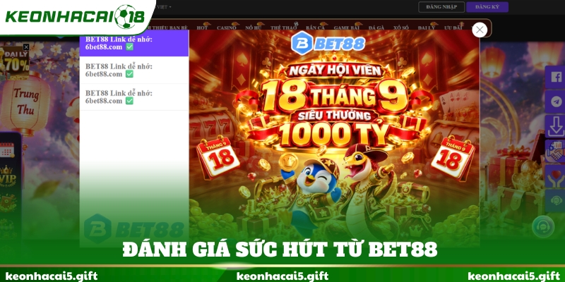 Đánh giá sức hút từ BET88