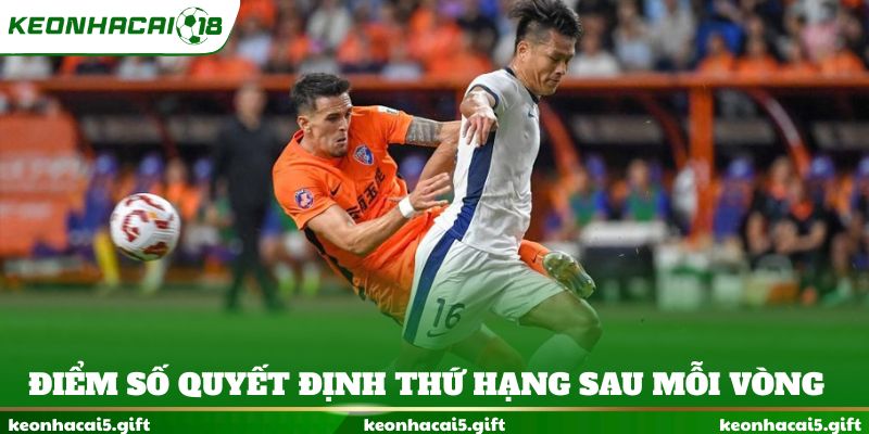 Điểm số quyết định thứ hạng các CLB sau mỗi vòng