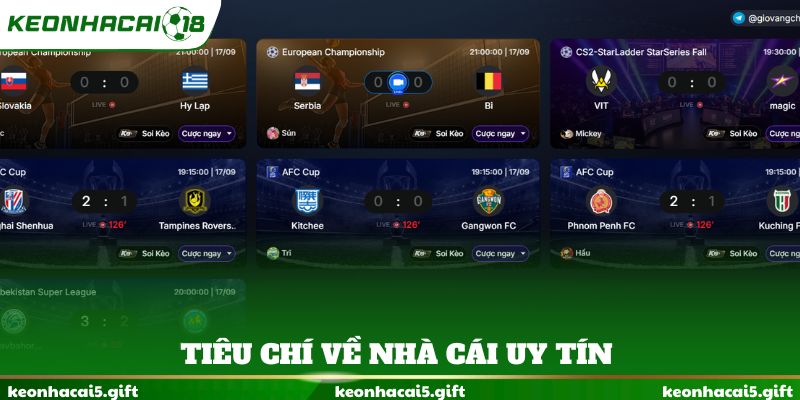 Tiêu chí về nhà cái uy tín