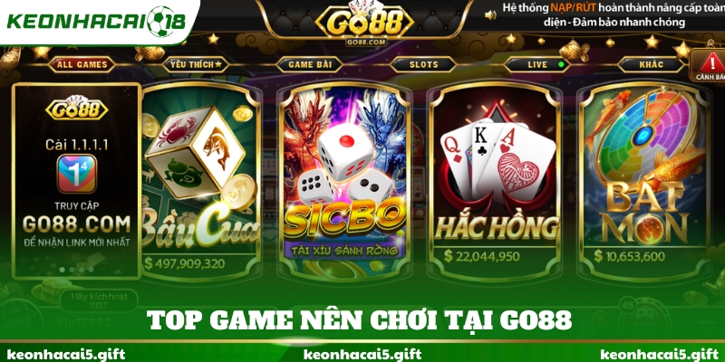 Top game nên chơi tại GO88